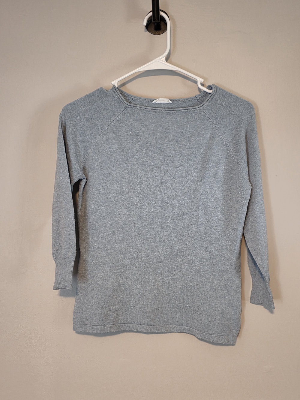 Essentials by Milano Pale Blue Knit Pullover